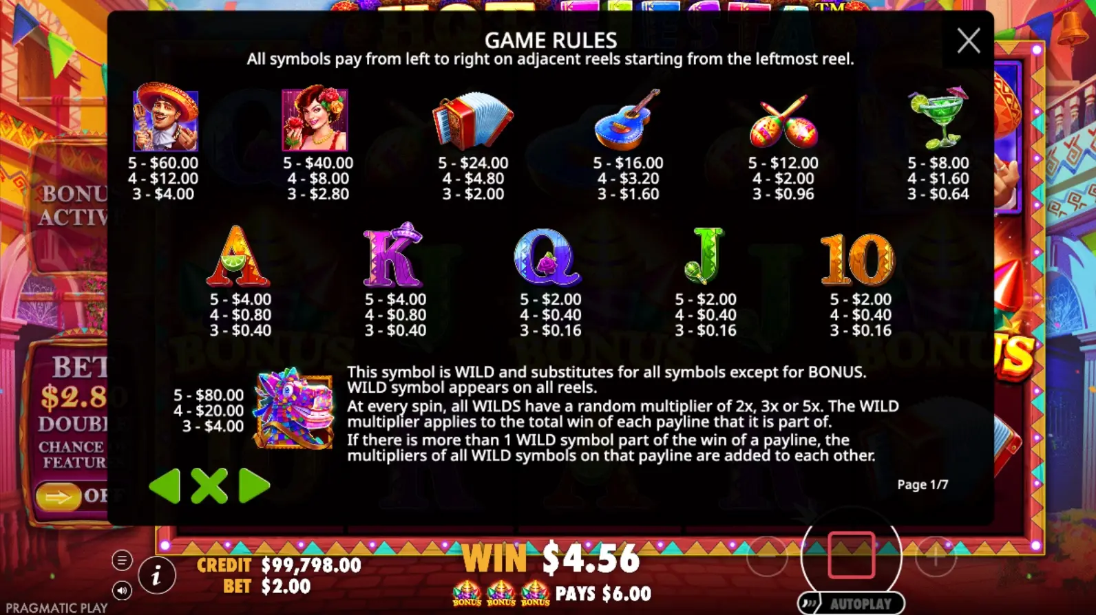 Hot Fiesta game rules