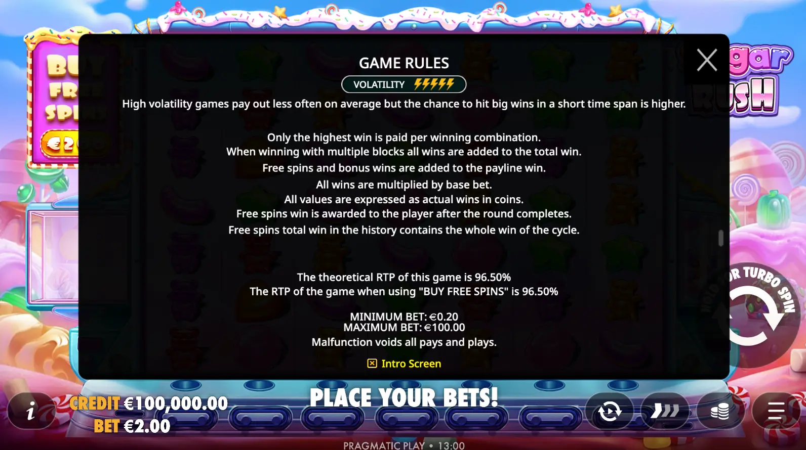 Sugar Rush game rules 2