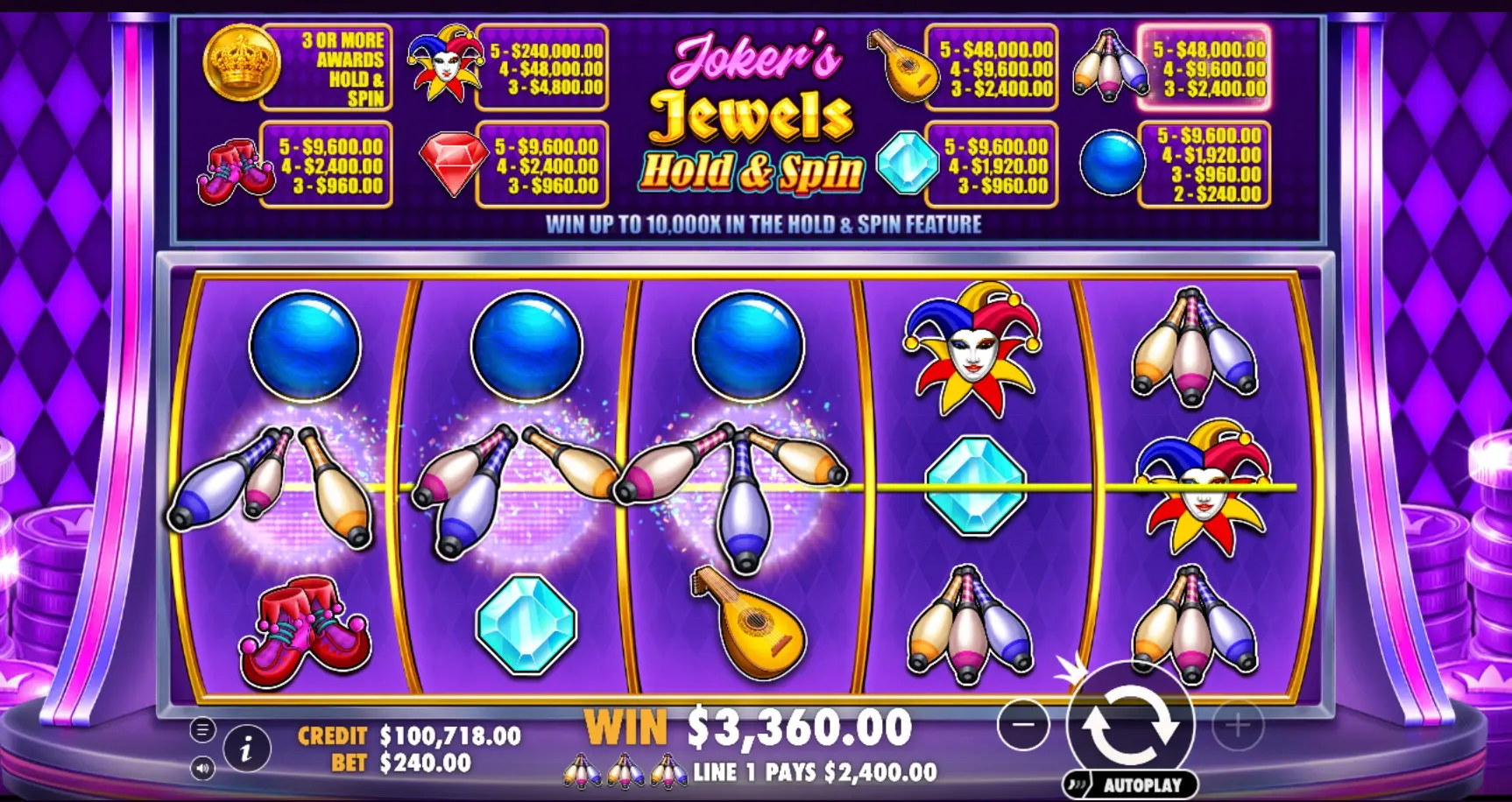 Joker’s Jewels Hold & Spin demo 1